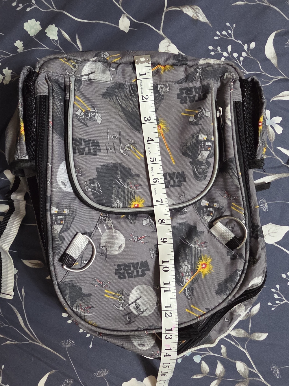 Star Wars Gray Printed Messenger Crossbody Bag with Yellow Accents